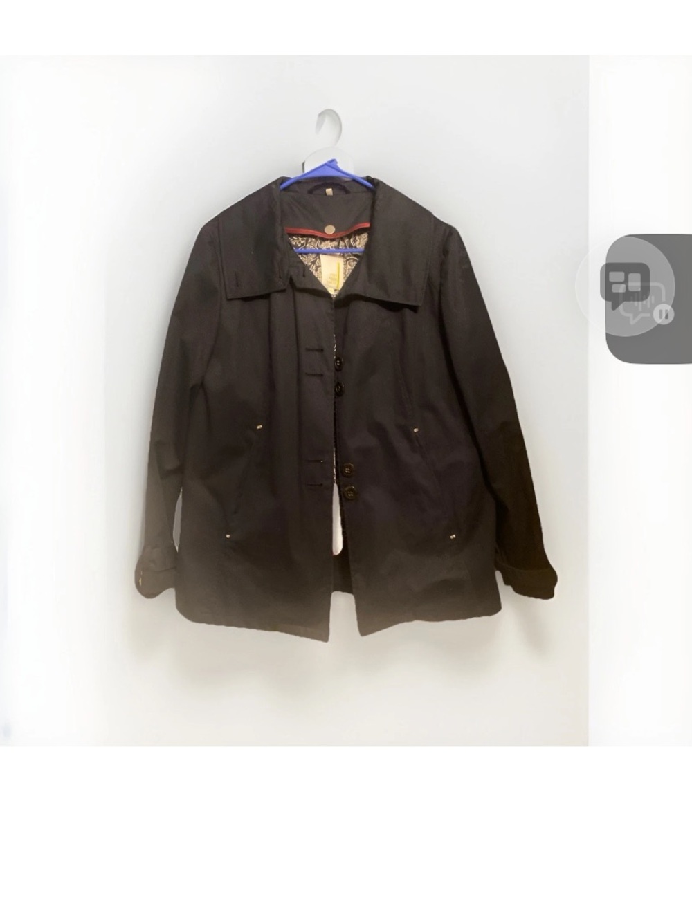 Pre’t  Pour Partir French Designer Lady’s 2 in 1 Coat-removable lining Blue 40/8